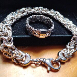 Byzantine Bracelet and Ring  Sterling Silver OT 925 Turkey